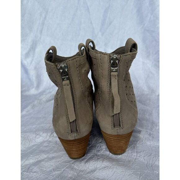 Size 8 Sam Edelman Reynolds Leather Ankle Booties Boots Tan Putty Color Western - Picture 5 of 9